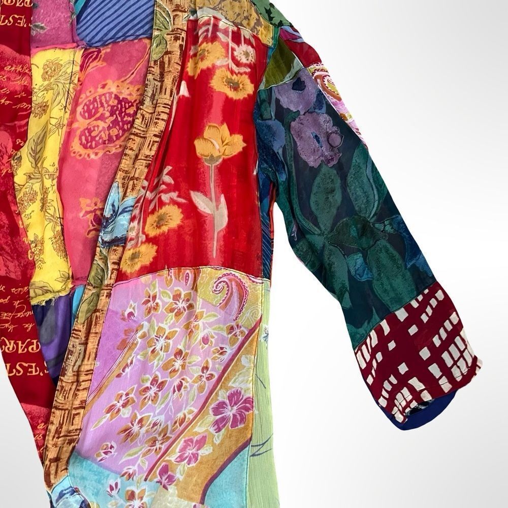 Vintage Sacred Threads Patchwork Duster, Layering… - image 3